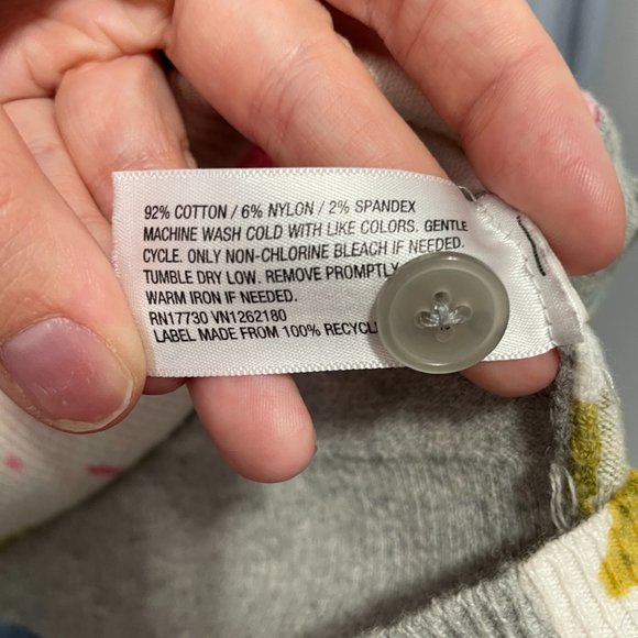 MERONA Grey, Pink, & Aqua Floral Cardigan Sz M - Picture 5 of 6